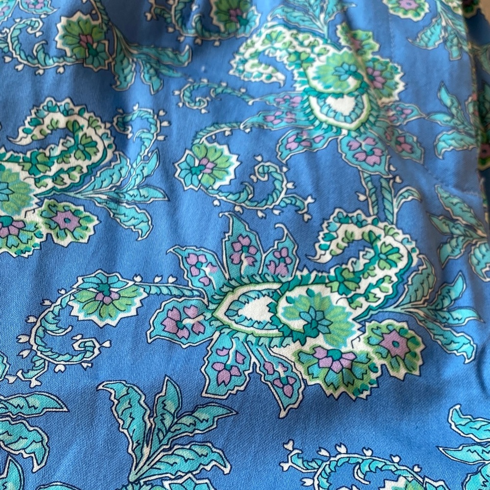 Appleseed's Blue and Green Floral Fabric ladies pants